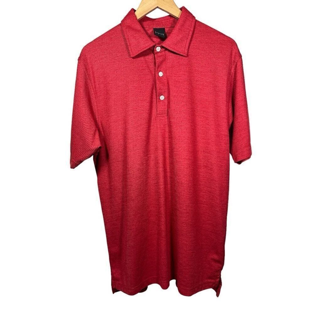 DUNNING GOLF Men's Short Sleeve Performance Golf Polo Shirt Red Size Large